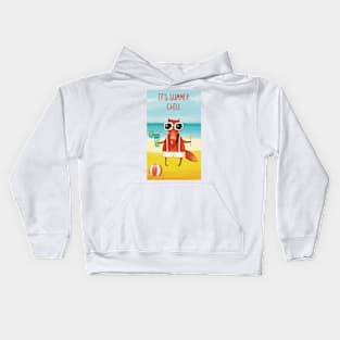 It’s summer. Chill. The red fox chillin on the beach Kids Hoodie